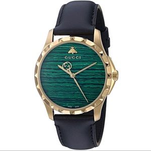 Gucci Gold-Tone and Leather Dress Watch